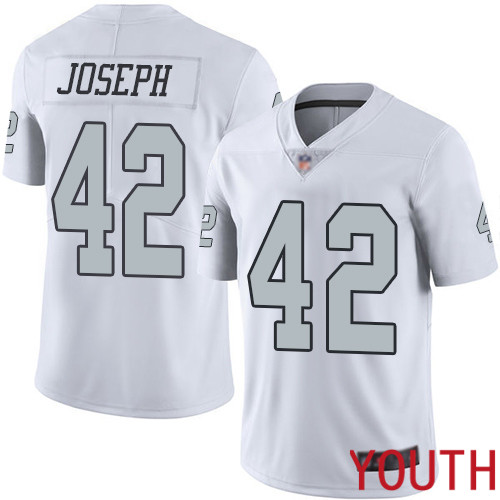 Oakland Raiders Limited White Youth Karl Joseph Jersey NFL Football #42 Rush Vapor Untouchable Jersey->youth nfl jersey->Youth Jersey